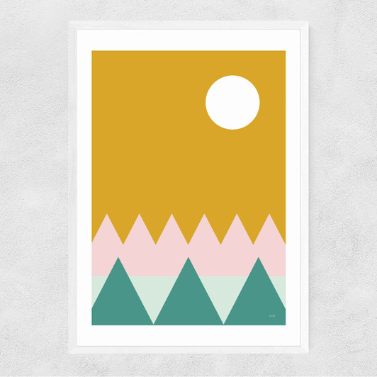 Sun And Pine Narrow White Frame