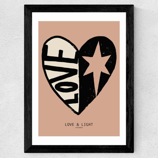 Love Light Pink Wide Black Frame