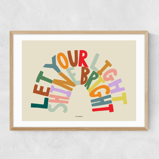 Shine Bright Rainbow Narrow Oak Frame