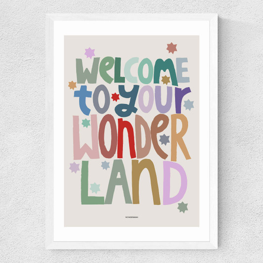 Welcome Medium White Frame