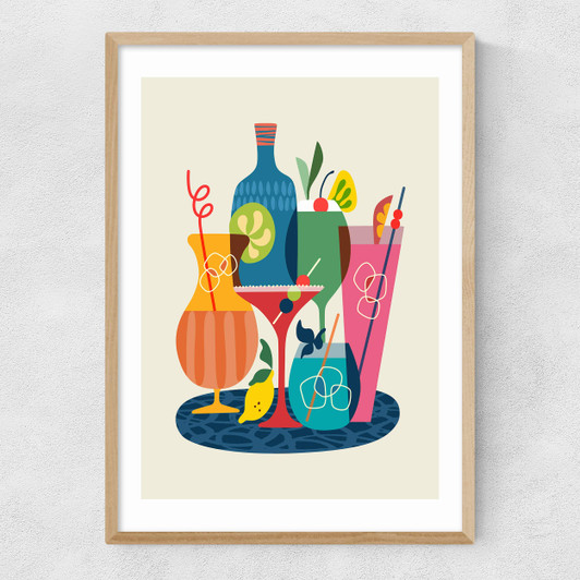 Cocktails by Rachel Lee Narrow Oak Frame