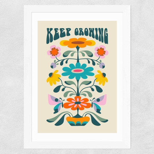 Keep Growing Wide White Frame