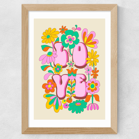 Love by Rachel Lee Wide Oak Frame