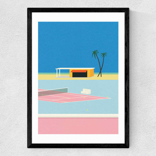 Tennis By The Beach Medium Black Frame