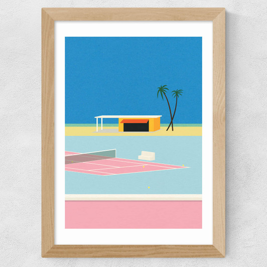 Tennis By The Beach Wide Oak Frame