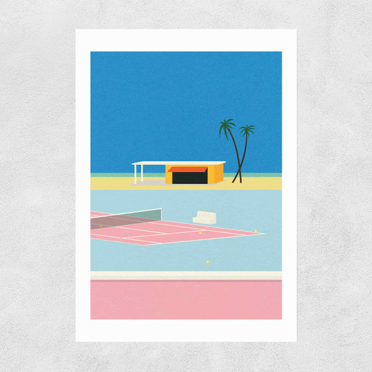 Tennis By The Beach Unframed Print