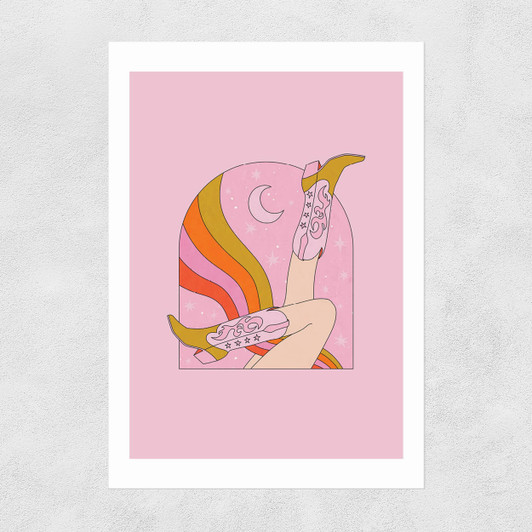 Groovy Cowboy Boots Unframed Print