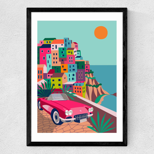 Cinque Terre Medium Black Frame