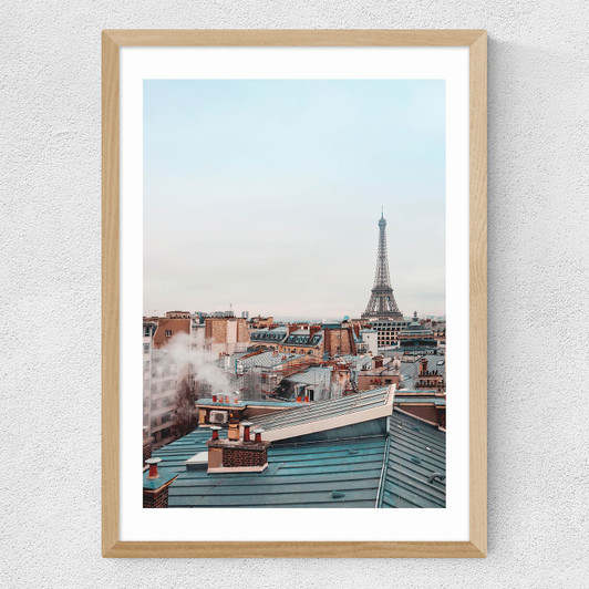 Rooftop View Medium Oak Frame