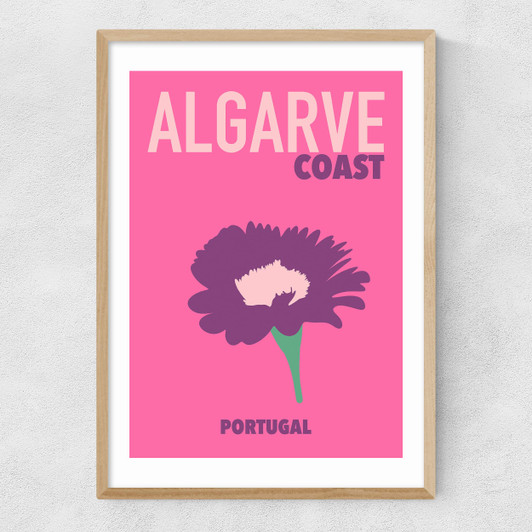 Algarve Coast Portugal Narrow Oak Frame