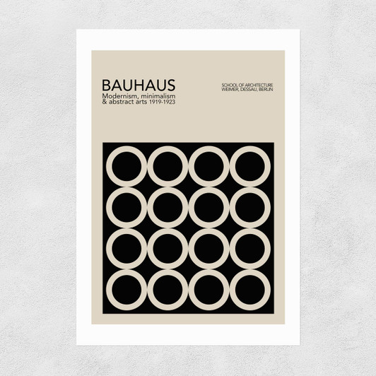 Black And Beige Bauhaus Unframed Print