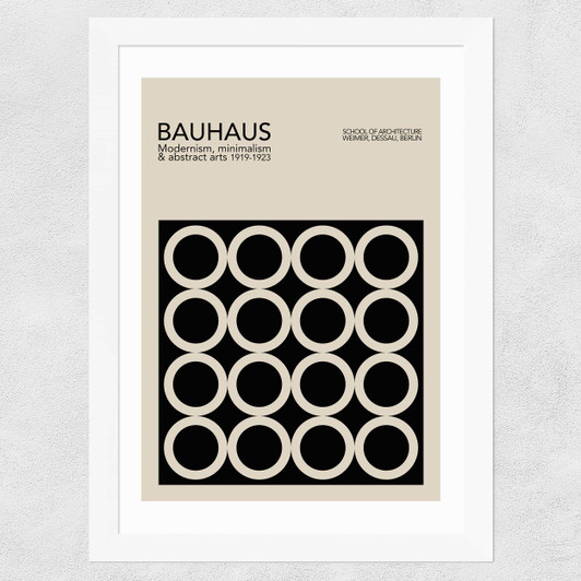 White And Beige Bauhaus Wide White Frame