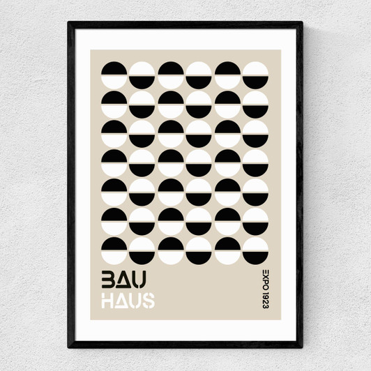 Black And White Bauhaus Narrow Black Frame