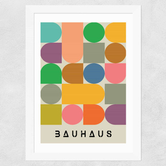Colourful Bauhaus Wide White Frame