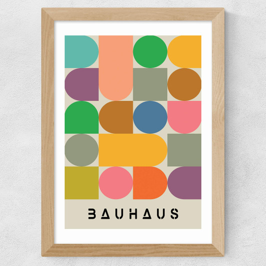 Colourful Bauhaus Wide Oak Frame