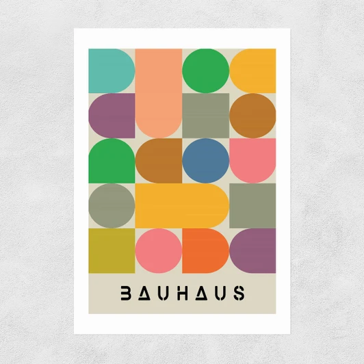 Colourful Bauhaus Unframed Print