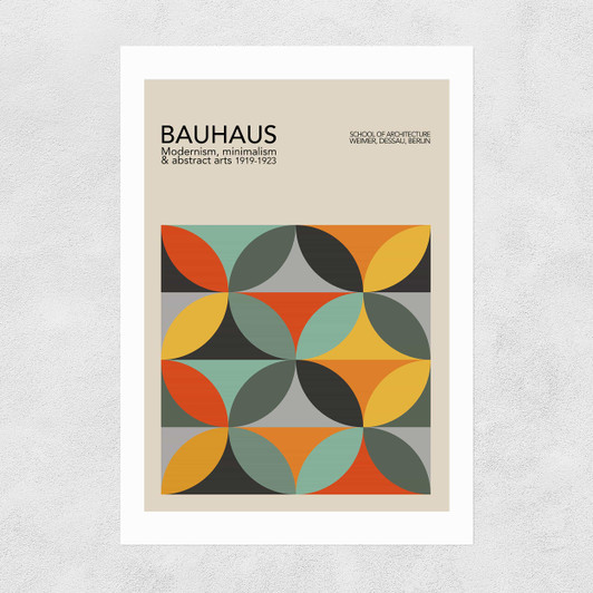 Geometric Pattern Bauhaus Narrow Black Frame