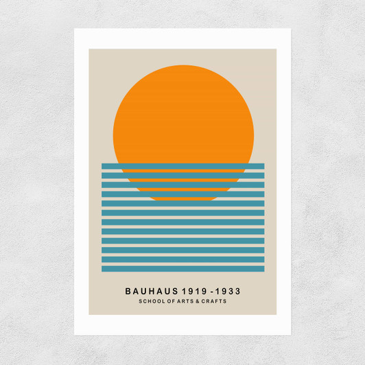 Mid Century Sun Bauhaus Unframed Print