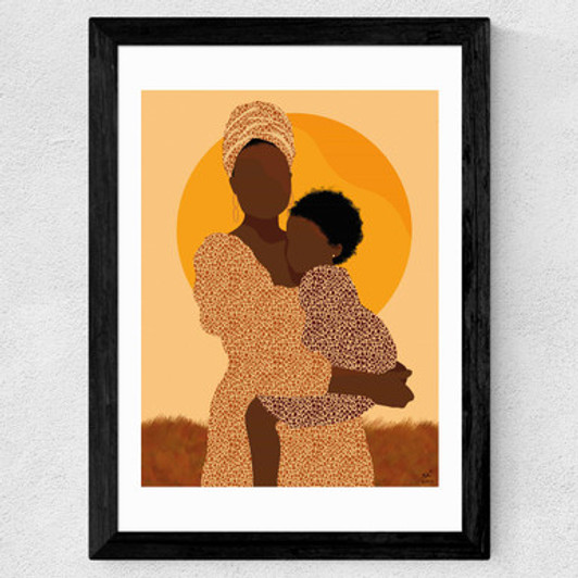 A Mother's Love Wide Black Frame