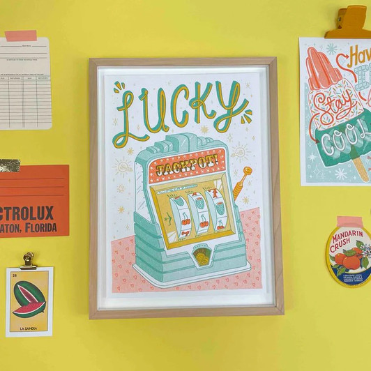 Lucky One Armed Bandit Unframed Print