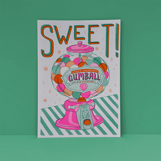 Sweet Gumball Machiene Unframed Print