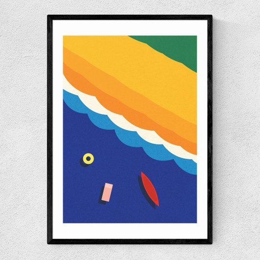 Beach Life by Rosi Feist Narrow Black Frame