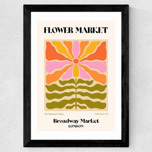 Broadway Market Flower Market Wide Black Frame