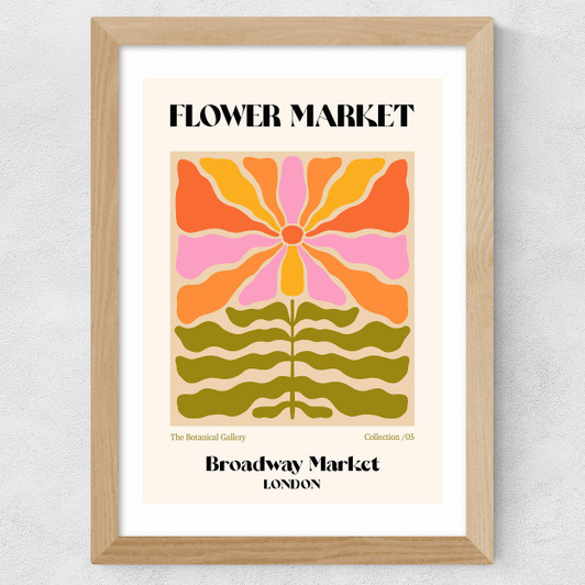 Broadway Market Flower Market Wide Oak Frame