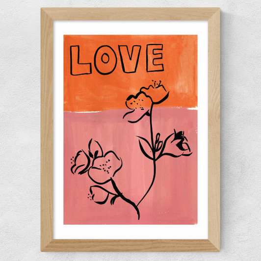 Blossom Love Wide Oak Frame