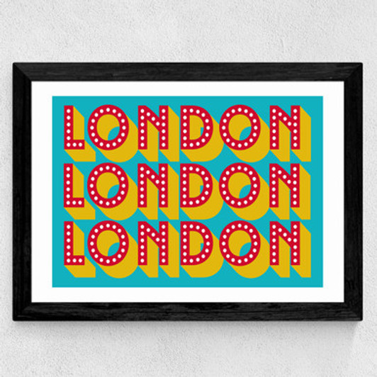 London Typography Wide Black Frame