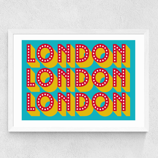 London Typography Medium White Frame