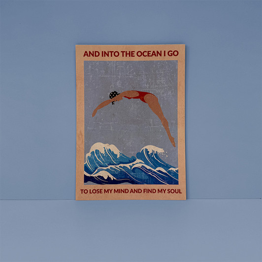 Into The Ocean I Go (Red) Unframed Print