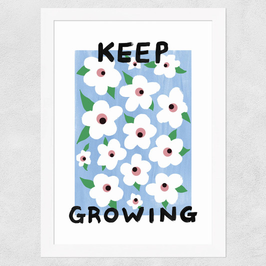 Keep Growing by Keren Parmley Wide White Frame