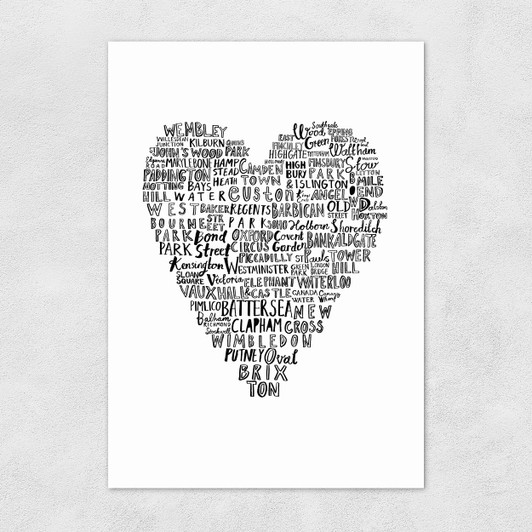 My Heart Belongs To London Unframed Print