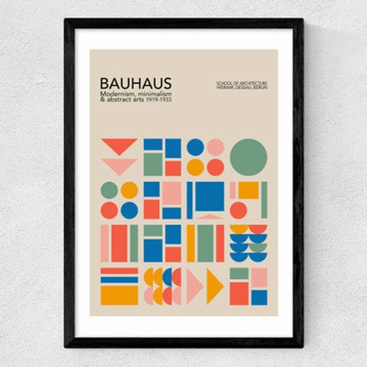 Bauhaus Colour Blocks Medium Black Frame