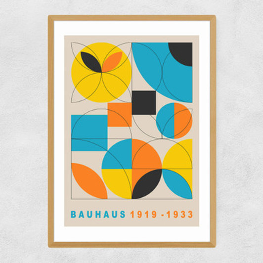 Bauhaus Colour Blocks II Narrow Oak Frame