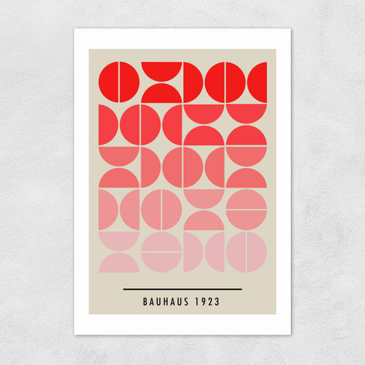 Red Bauhaus Gradient Unframed Print