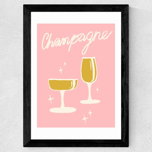 Champagne by Tartagain Wide Black Frame