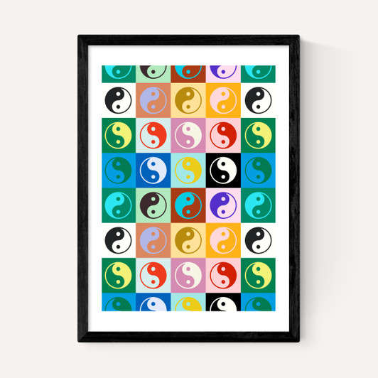 Checkered Yin Yang Pattern