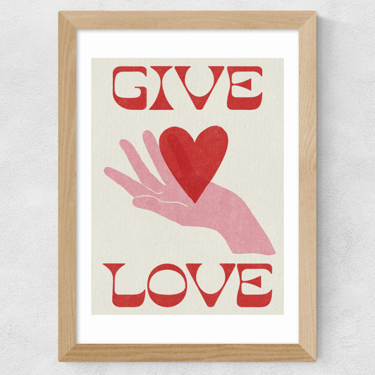 Give Love Wide Oak Frame