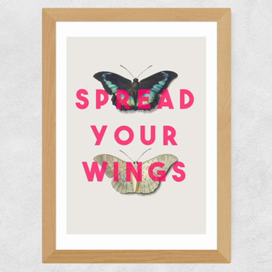Spread Your Wings Wide Oak Frame