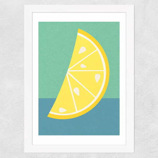 Lemon Slice Wide White Frame