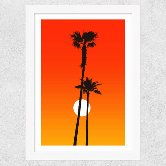 Paradiso (Orange) Wide White Frame