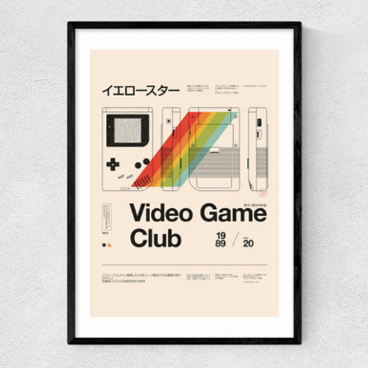 Video Game Club Narrow Black Frame