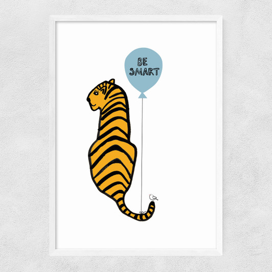 Be Smart Tiger Narrow White Frame