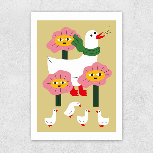 Duck Family Mother Unframed Print