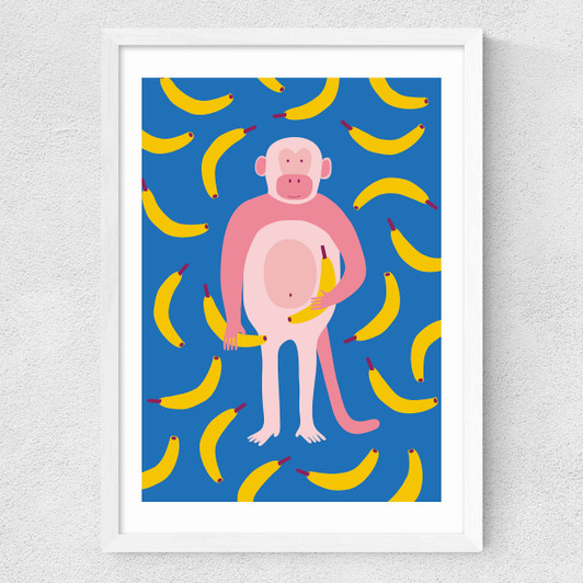 Monkey Bananas Medium White Frame