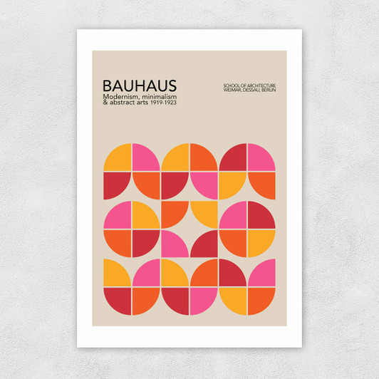 Bauhaus Quarter Circles Unframed Print