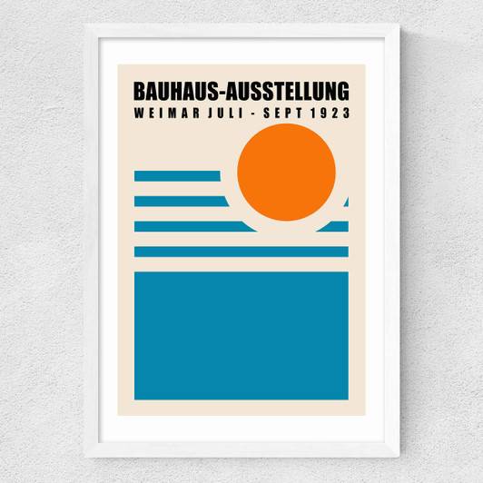 Mid Century Bauhaus Medium White Frame