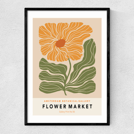 Flower Market Amsterdam Narrow Black Frame